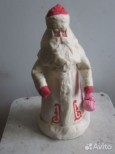 Дед Мороз ватный под ёлку-34 см. СССР. Винтаж