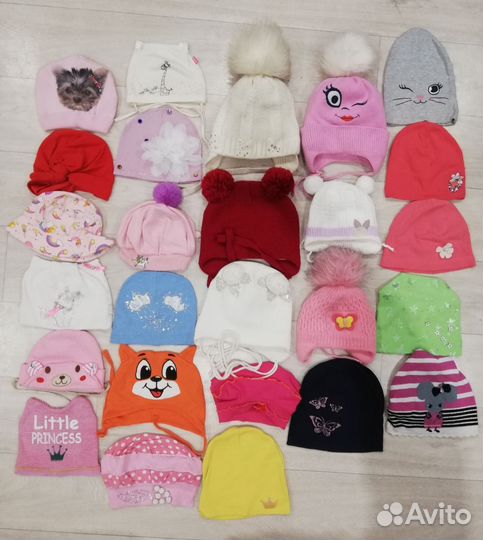 Шапка детская на девочку от 3 мес до 2 лет