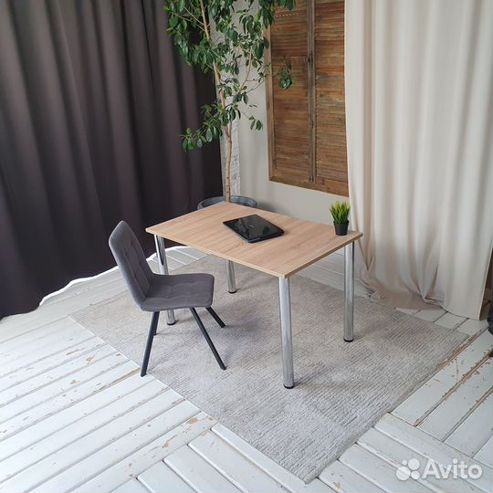 Письменный стол Дуб 120*70 см. Хром ножки