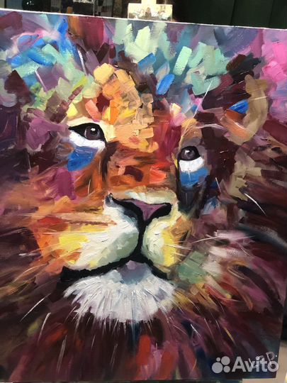 Картина маслом на холсте Лев 50*60