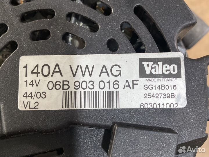 Генератор 140А 06B903016AF Audi A4 2.0л ALT