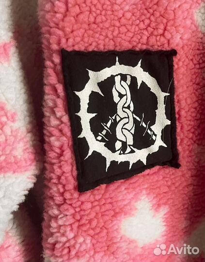 Розовый флисовый анорак