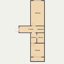 1-к. квартира, 42,7 м², 6/6 эт.