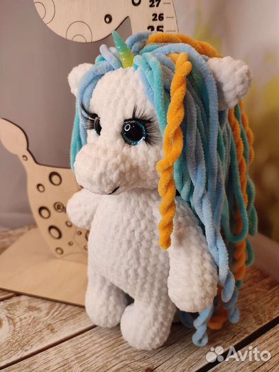 Единорожка Искорка. Мягкая игрушка. Ручная работа