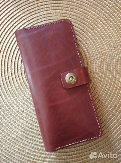 Чехол книжка на телефон натуральная кожа