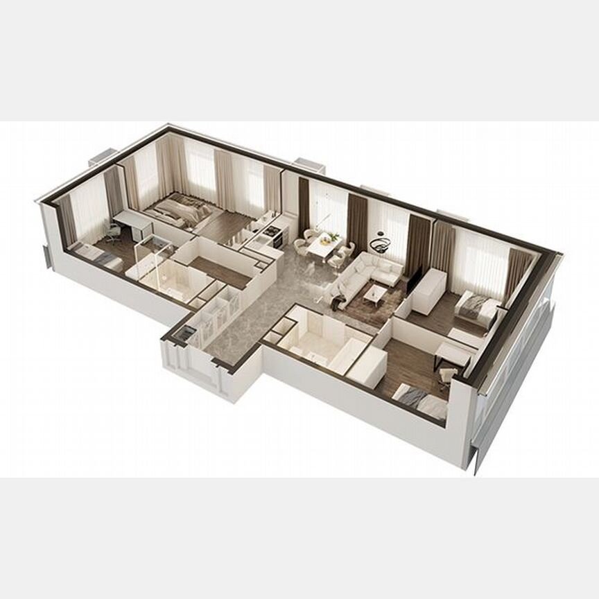 4-к. апартаменты, 95,6 м², 20/30 эт.