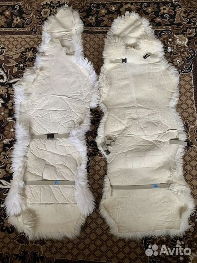 Чехлы из овчины с длинным ворсом (белые)