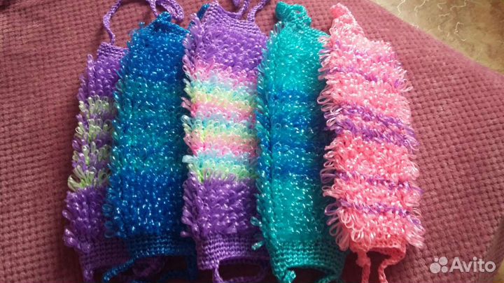 Мочалки ручной работы из полипропилена