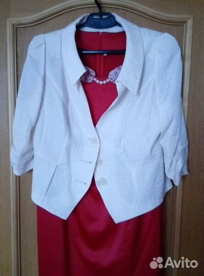 Праздничный новый костюм платье и жакет 50-52