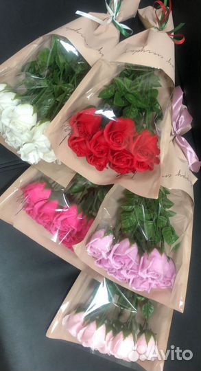 Букет из мыльных роз