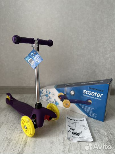 Самокат новый трехколесный kreiss