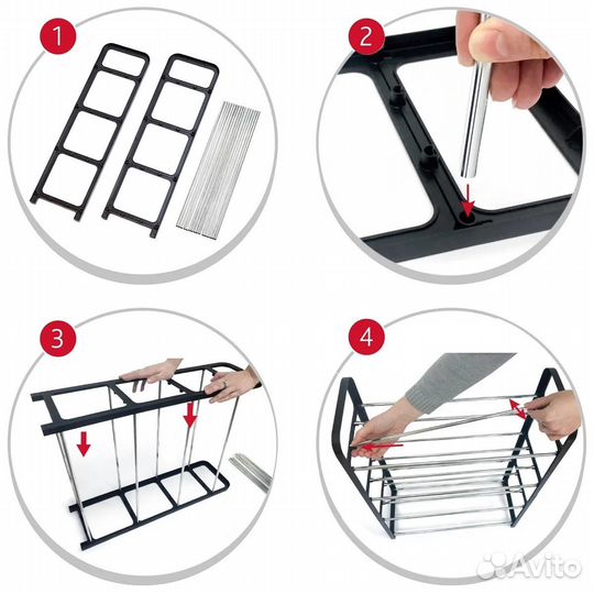 Полка для обуви 3-х ярусная, длина 80см Нар