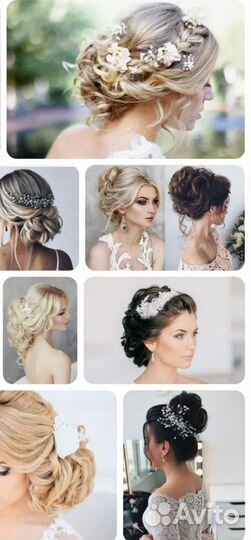 Прически свадебные вечерние косы,с живыми цветами