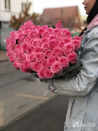 Цветы Розы розовые