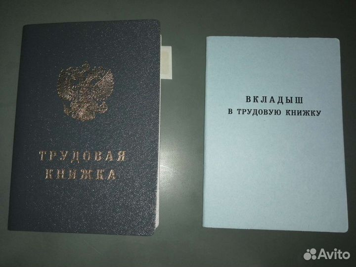 Трудовая книжка и вкладыш