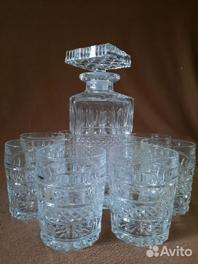 Графин и 8 стаканов для виски Bohemia