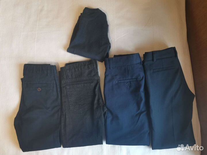 Рубашка H&M 116, брюки школьные, джинсы