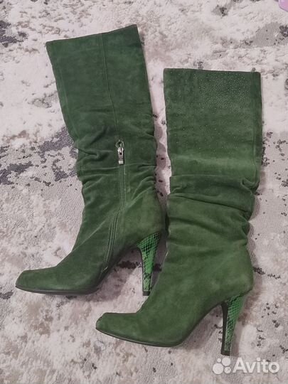 Сапоги женские демисезонные замшевые