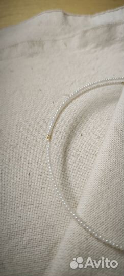 Чокер колье с натуральным жемчугом соло