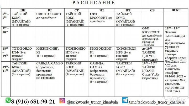 Тренер тхэквондо VI дан кикбоксинг муайтай