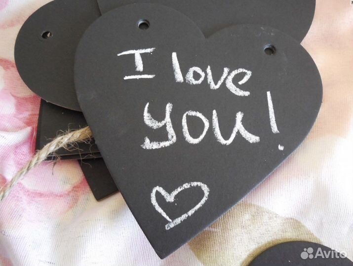 Меловые сердечки. Открытки