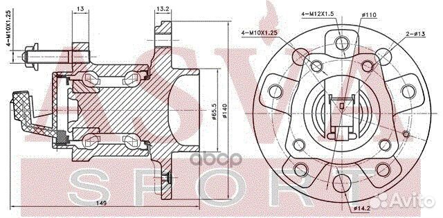 Ступица задняя 5 отверстий С датчиком абс opwhah5R