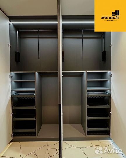 Шкаф распашной с фрезерованными фасадами