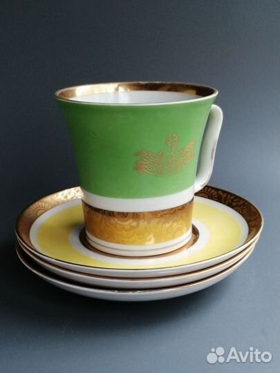 Чайные пары лфз жёлтое зелёное крытье позолота