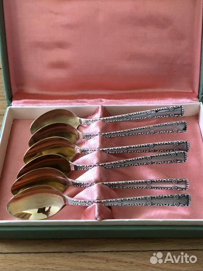 Винтажные кофейные ложки Серебрение Золочение мнц