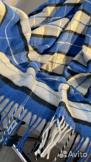 Плед синий белый черный 140х200