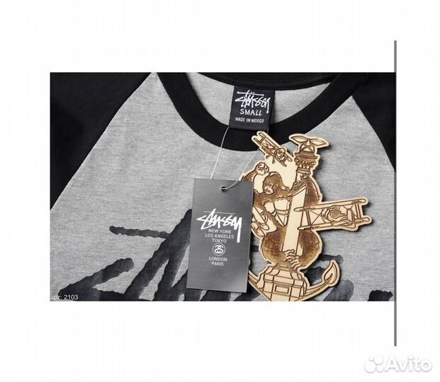 Лонгслив мужской stussy принт(new York, Los A) 52(L/XL)