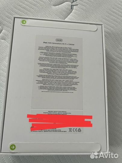 Планшет apple iPad 10.9 wifi+cellular