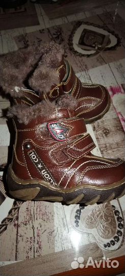 Зимние кожаные сапоги ботинки