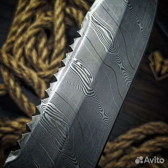 Нож дамаск, У10А-7хнм, 150 слоёв, с гравировкой