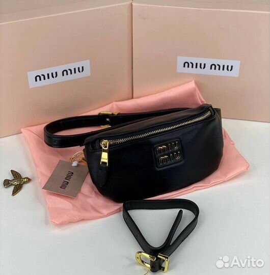 Сумка на пояс женская miu miu