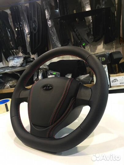 Руль в стиле приора 2 в коже 2114