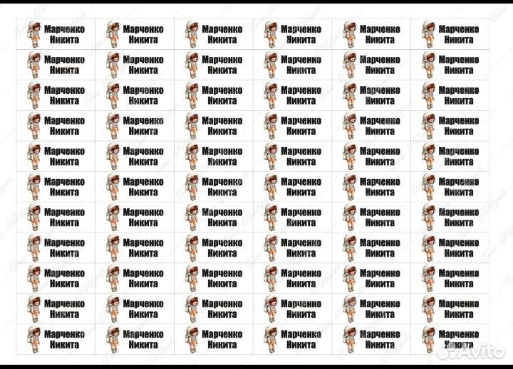 Надпись на одежду и предметы Никита