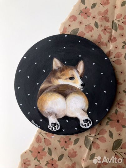 Корги картина собака