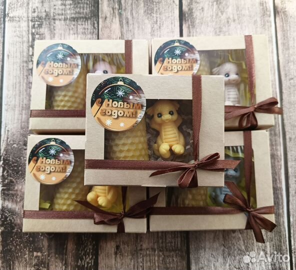 Свечи из вощины мыло ручной работы набор подарок