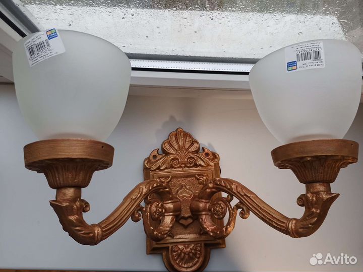 Бра СССР металл, плафоны новые