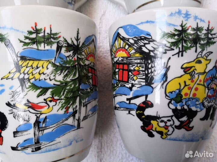 Чашки Киевский завод СССР Колядки