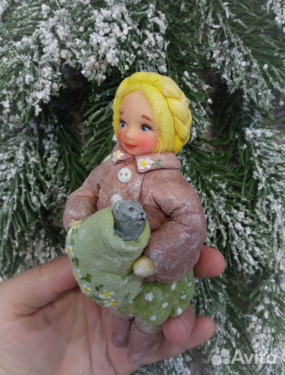 Ватная ёлочная игрушка 