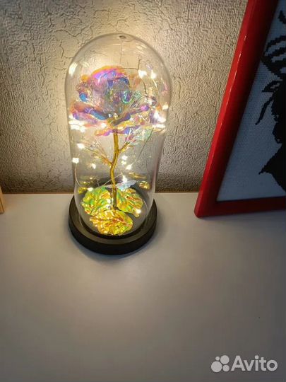 Роза в колбе ночник