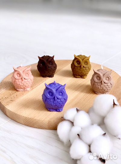 Свеча из пчелиного воска «Сова»