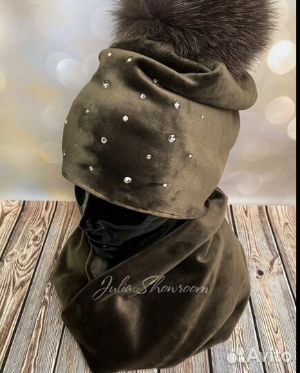 Шапка снуд и митенки