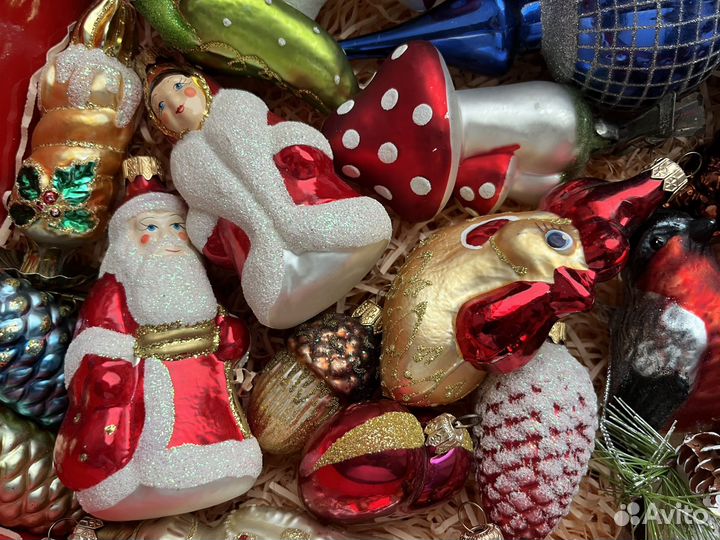 Елочные игрушки современнве стекло СССР