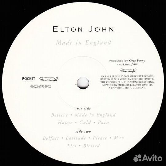 Винил Elton John – Made In England