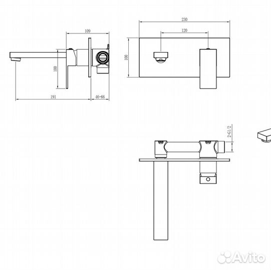 Смеситель для раковины Boheme Qubic 475-B