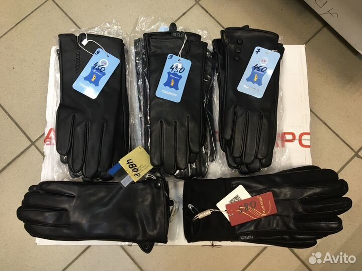 Перчатки (кожа и к/зам), 77 шт., только опт