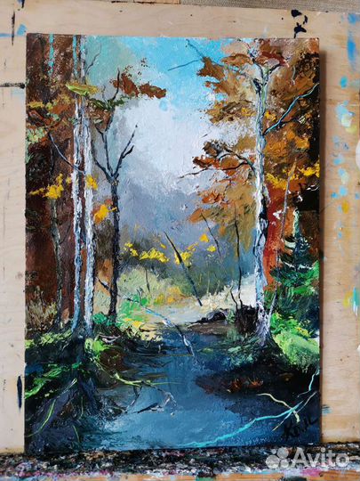 Картина маслом природа холст на картоне